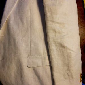 Allan Flusser white linen dinner jacket